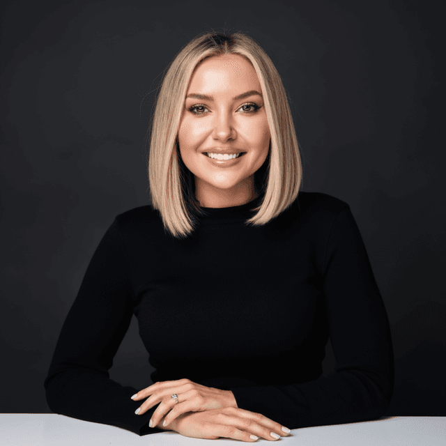 Foto profesional fotogénica con IA con pose favorecedora y estilismo profesional