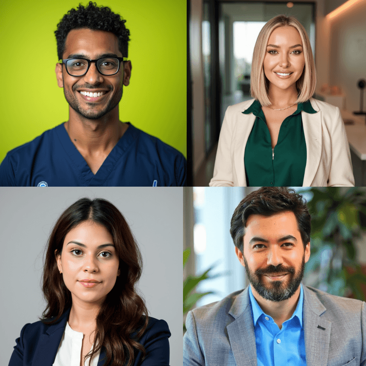 ai generated images of real people with different backgrounds