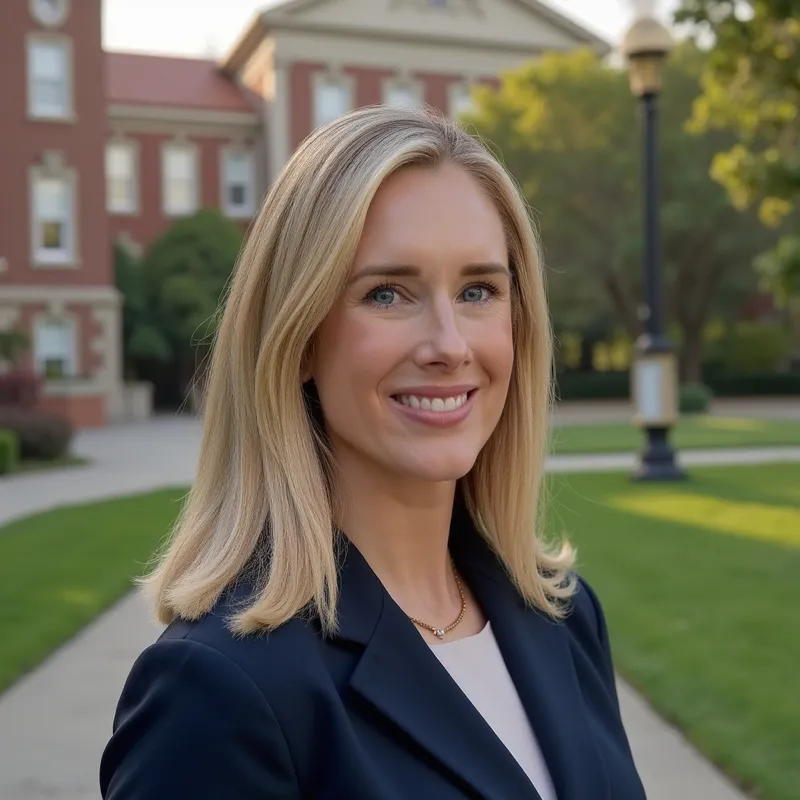 Professional headshot of a woman with straight dark hair, neutral expression, AI headshot photo example