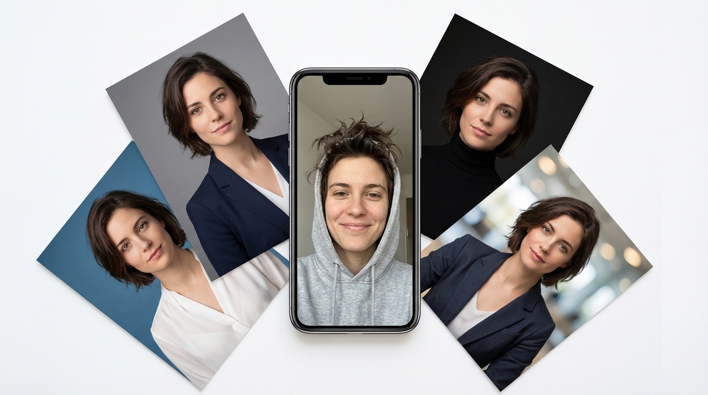 KI-generierte Bewerbungsfotos in verschiedenen Stilen