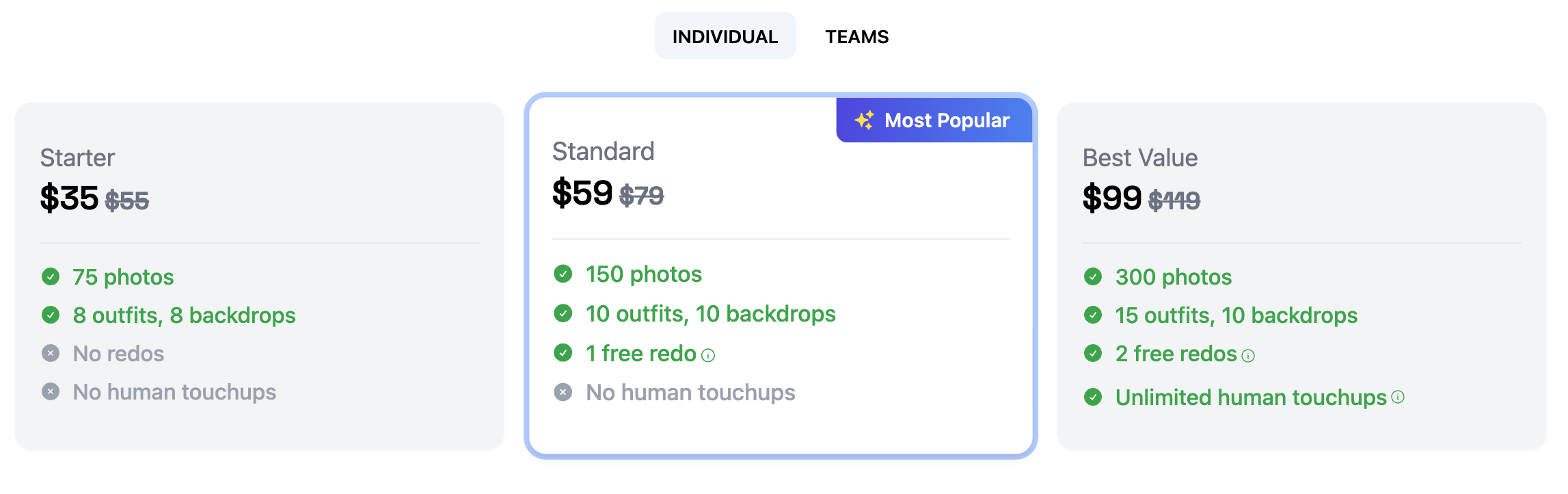 DreamWave AI pricing page